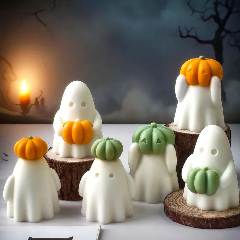 3D Halloween Pumpkin Silicone Mold for Candles Resin Crafts Party Decor