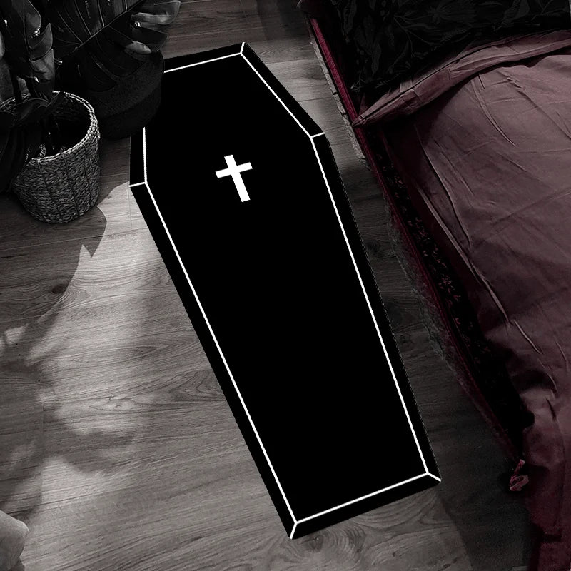 Gothic Halloween Rug Cross Floor Mat Home Decor Bedroom Living Room Durable Floor Covering