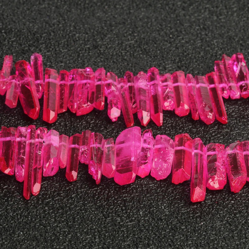 Natural Quartz Crystal Beads - Raw Spike Points for Jewelry Making - 10/20pcs