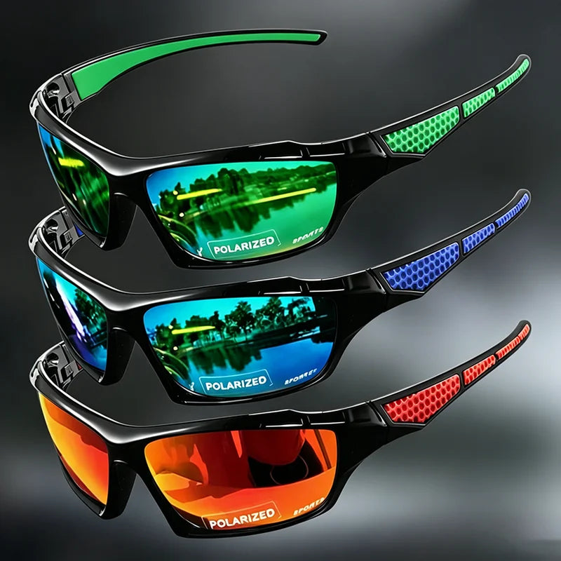 Polarized UV400 Sports Sunglasses Men Women Round Frame Metal Eyewear