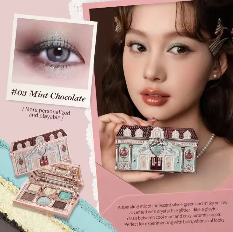 Nine-Color Eyeshadow Palette with Matte, Shimmer & Glow Finishes - Warm Neutrals