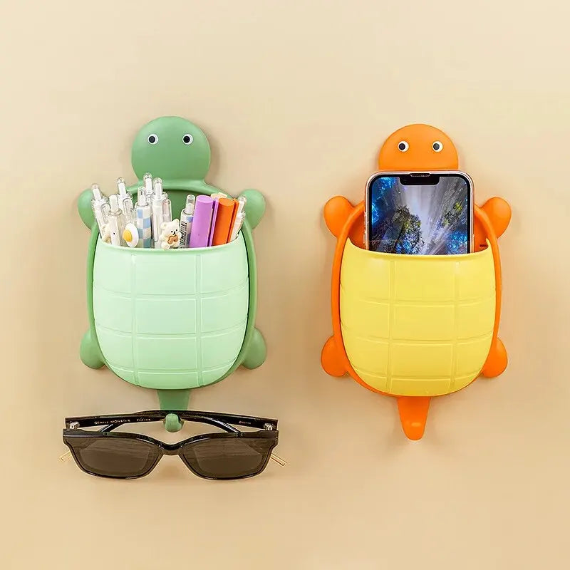 Cute Turtle Design Bathroom Storage Rack - Creative Toothbrush Organizer, Multi-Color