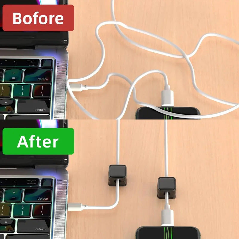 Magnetic Cable Organizer Set - Multi-Color Desk Cable Management Clips