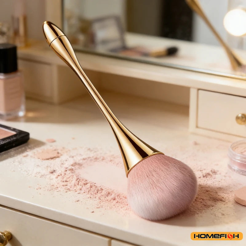 Small Fluffy Powder Brush for Blush & Setting Powder - Waist Design Beauty Tool