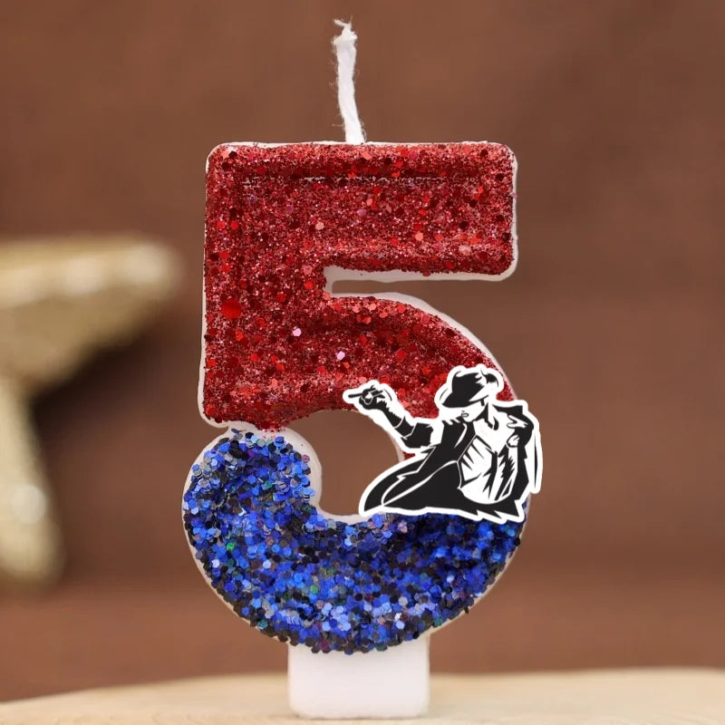 Dance Theme Digital Candle Numbers 0-9 Kids Birthday Cake Decoration Supplies