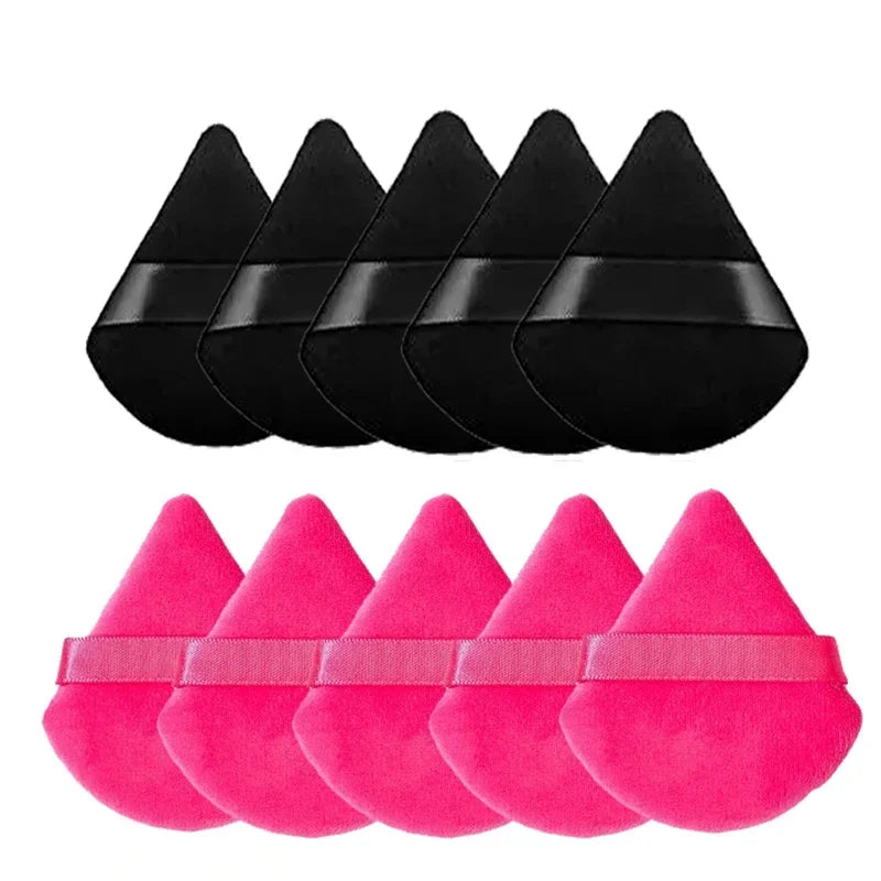 Makeup Sponges Triangle Velvet Powder Puff Set for Face Eyes Contouring - Reusable Cosmetic Applicators