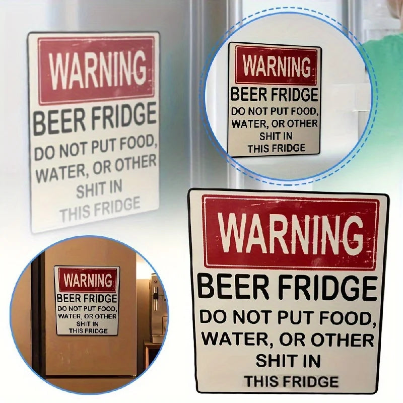 Funny Warning Sign Beer Stickers - Kitchen Decor & Dorm Essential