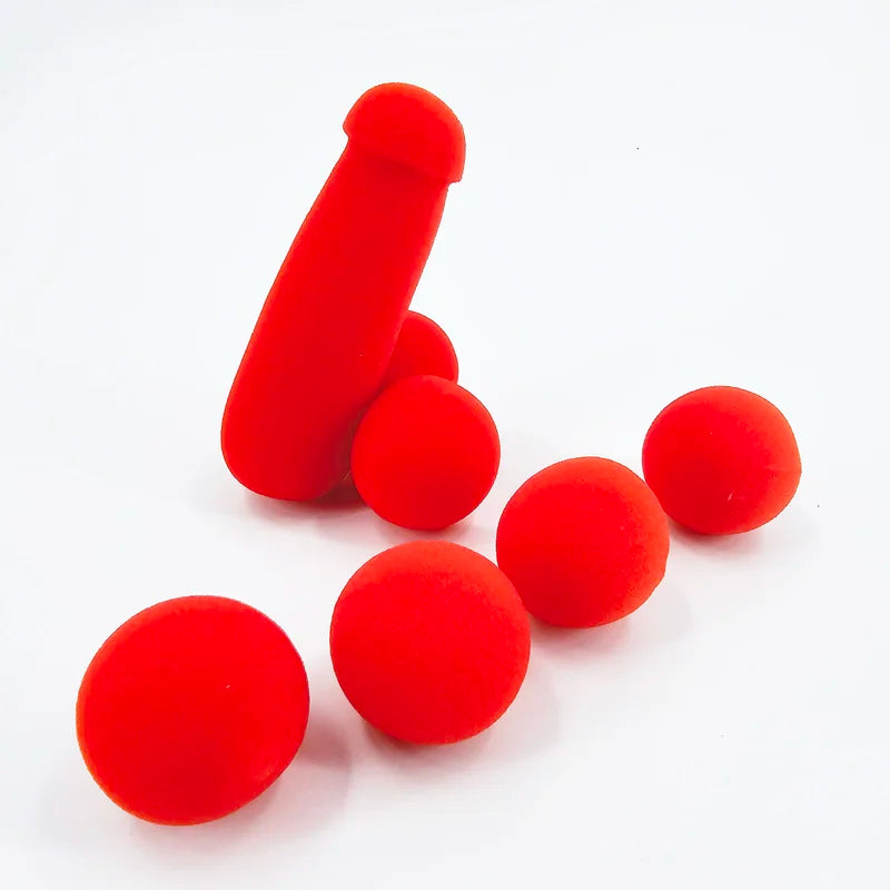 Magic Tricks Set with Red Sponge Balls and Joke Pen - Funny Close-Up Stage Gadgets