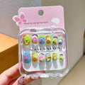 Children's Cartoon Nail Stickers - Cute Detachable Long Nail Art for Girls