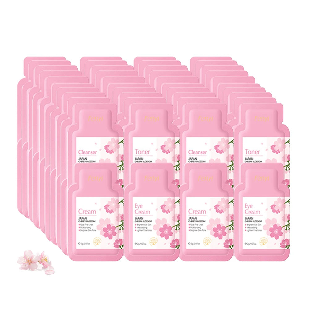 Face Skin Care Set with Moisturizer, Eye Cream, Toner & Cleanser - 40pcs
