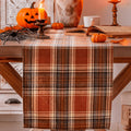 Autumn & Winter Vintage Orange-Red Plaid Table Runner for Dining & Banquet Tables