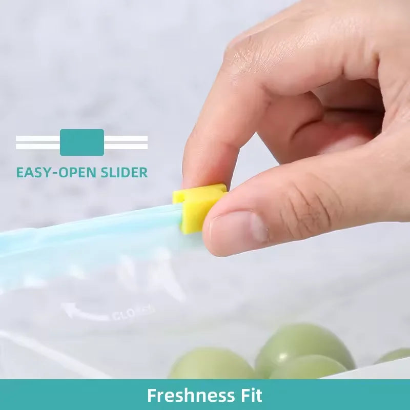 Reusable Food Storage Bags with Zipper Seal - Stand Up Plastic Freezer Pouches