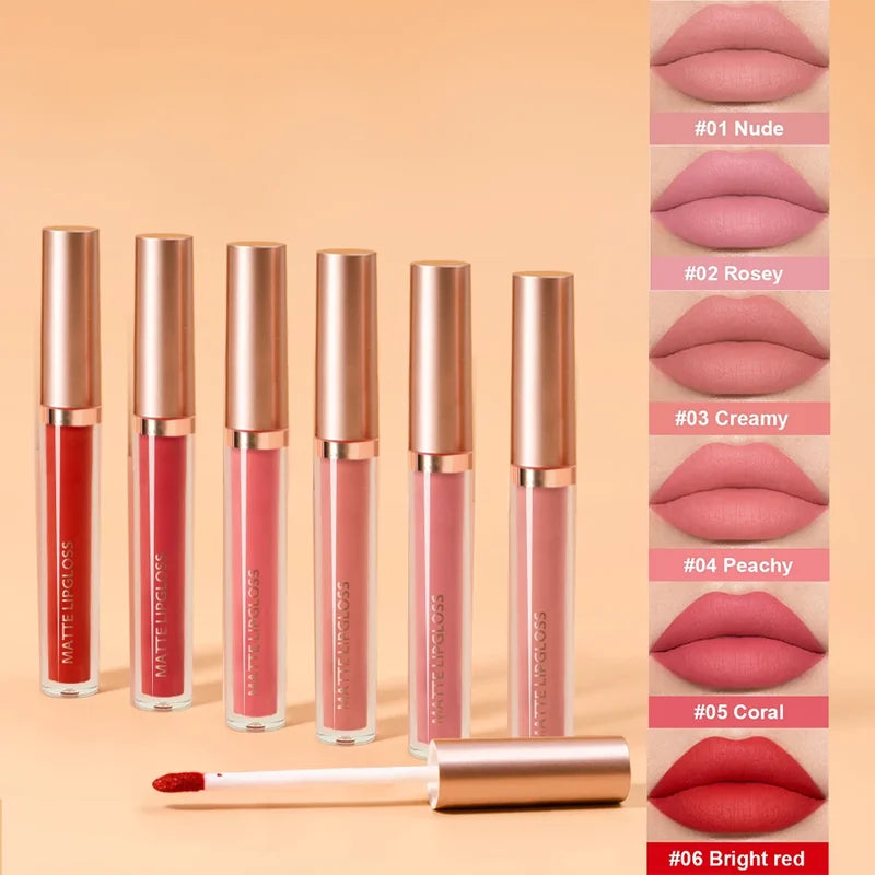 Matte Lip Gloss Set - Moisturizing Long-Lasting Lip Makeup in Multiple Colors