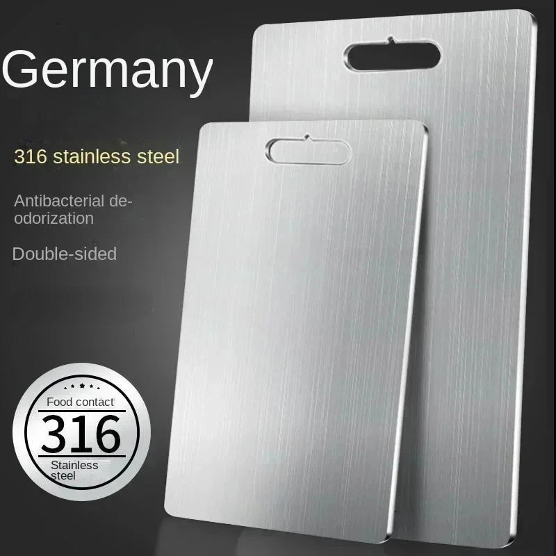 Heavy-Duty Titanium Steel Cutting Board for Kitchen Food Prep Double Sided