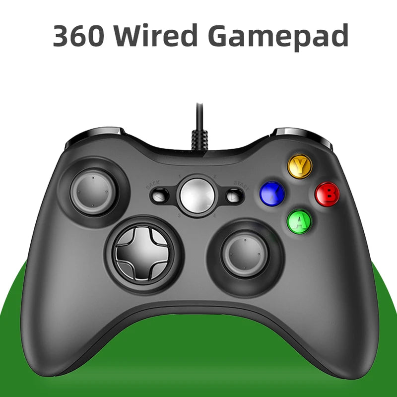 Wired Game Controller for PC Supports Steam Win7/8/10/11 & 360 Slim - Built-in Motor