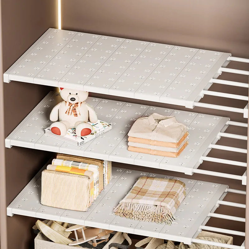 Expandable Multi-Layer Wardrobe and Kitchen Organizer with Punch-Free Mounting