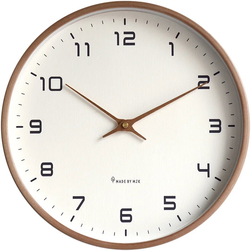Nordic Style 12-Inch Wooden Wall Clock Modern Minimalist Quiet Living Room Decor