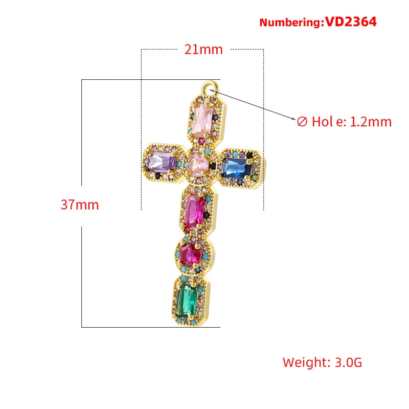 Bohemian Charms for Jewelry Making DIY Bracelets & Necklaces Brass Cubic Zirconia