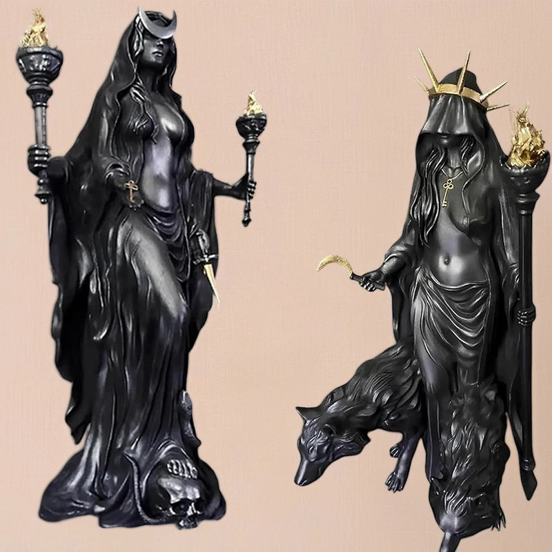 Greek Witch Statue Figurine Home Decor Halloween Hecate Resin Sculpture