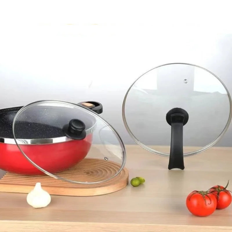 Universal Tempered Glass Pot Lid - Anti-Scalding Kitchen Cover with Visible Monitor