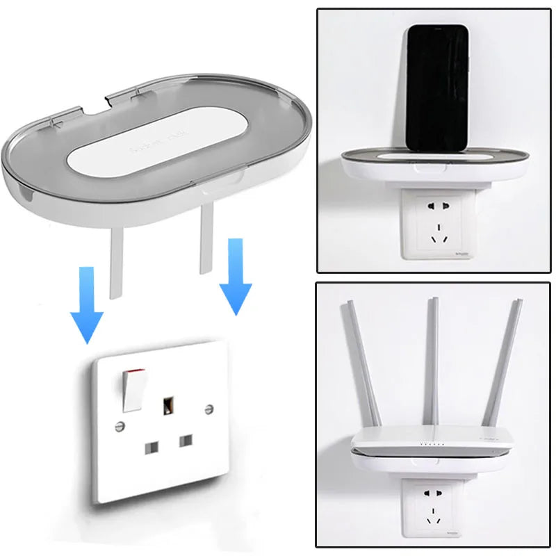 Punch-Free Wall Socket Storage Rack Cable Organizer for Home & Office