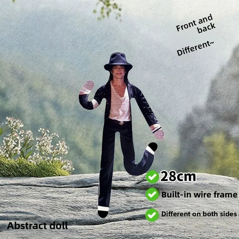 Multicolor Michael Jackson Cosplay Plush Doll - Abstract Joint Mobility Toy Gift