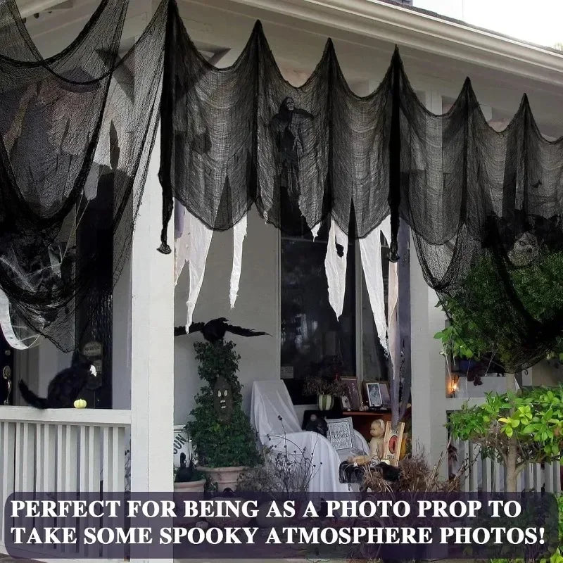 Halloween Creepy Mesh Cloths 76x198cm Gauze Netting for Spooky Wall Decor