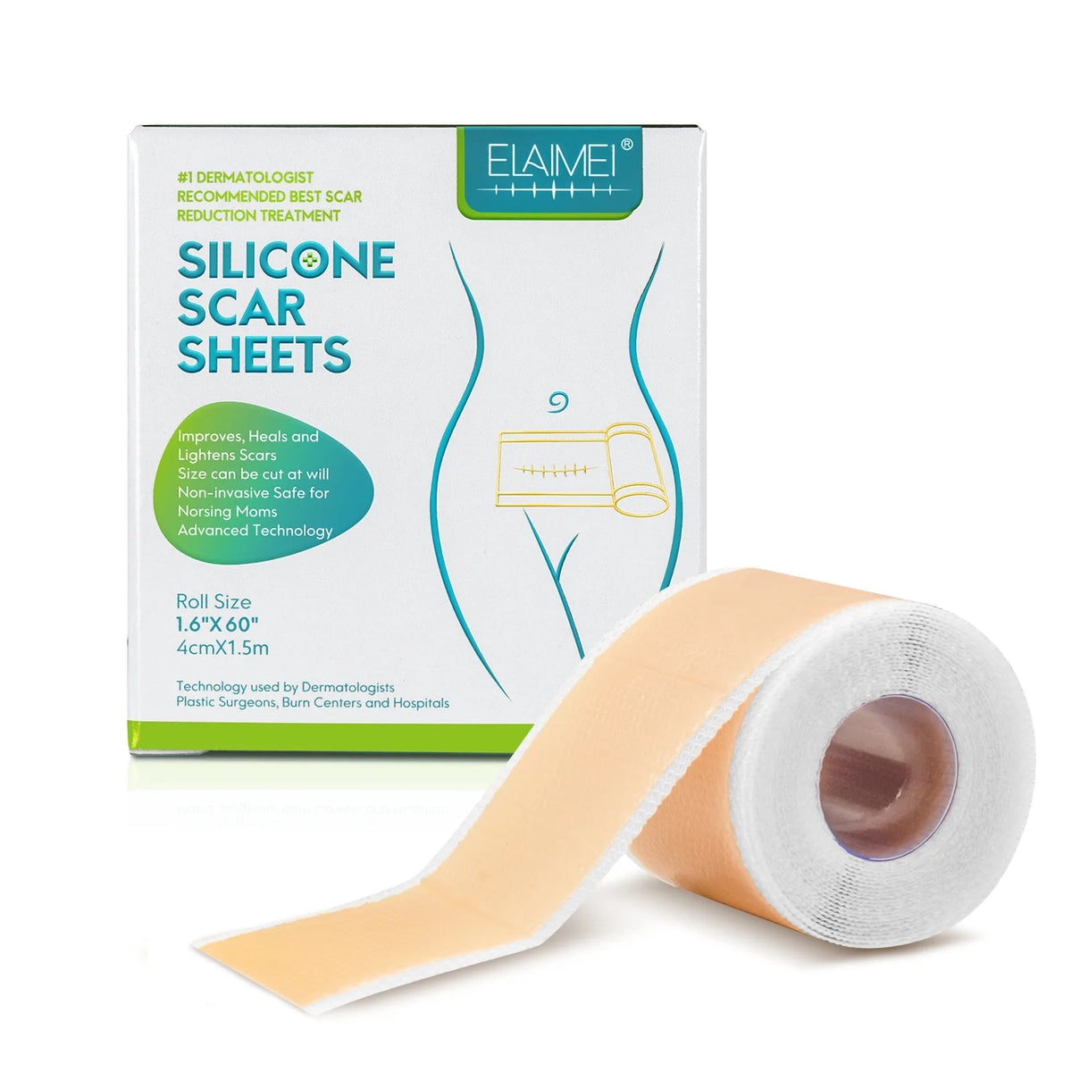 Silicone Scar Sheets 4cm x 150cm Self-Adhesive Waterproof Skin Cover Tape