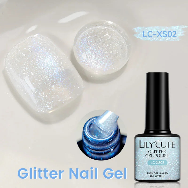 Colorful Glitter Nail Gel Polish - 7ml Semi-Permanent UV LED Manicure