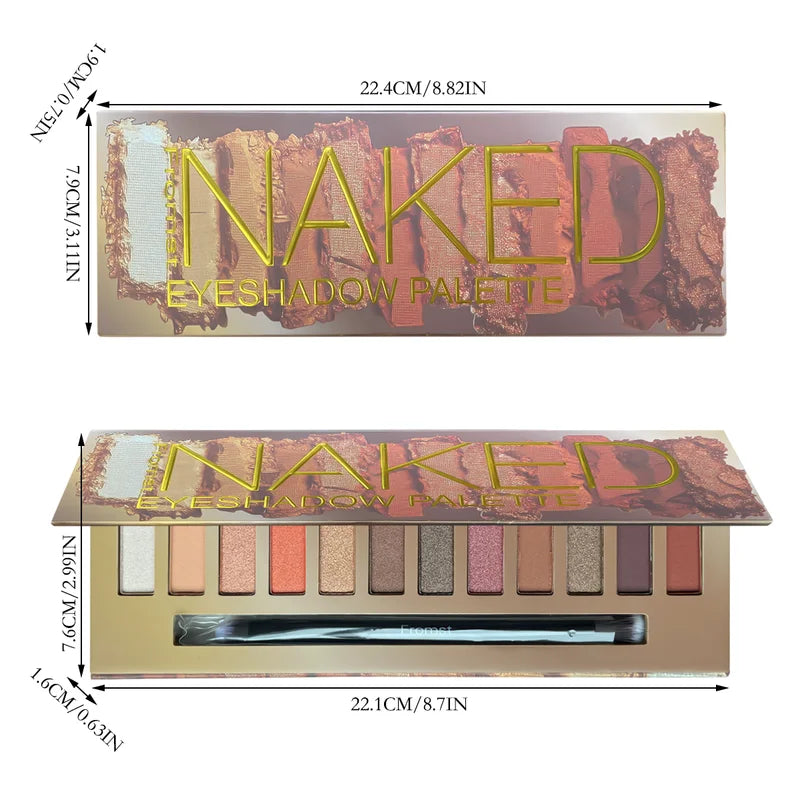 12-Color Eyeshadow Palette with Mirror - Long-Lasting Waterproof Makeup Set