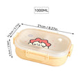 Portable Plastic Lunch Box with Detachable 3-Compartments for Kids and Students