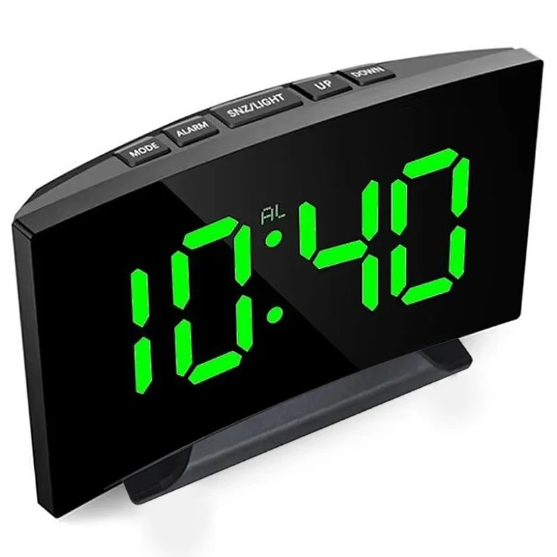 LED Digital Alarm Clock with Backlight Temperature Calendar Bedside Nightlight Home Decor