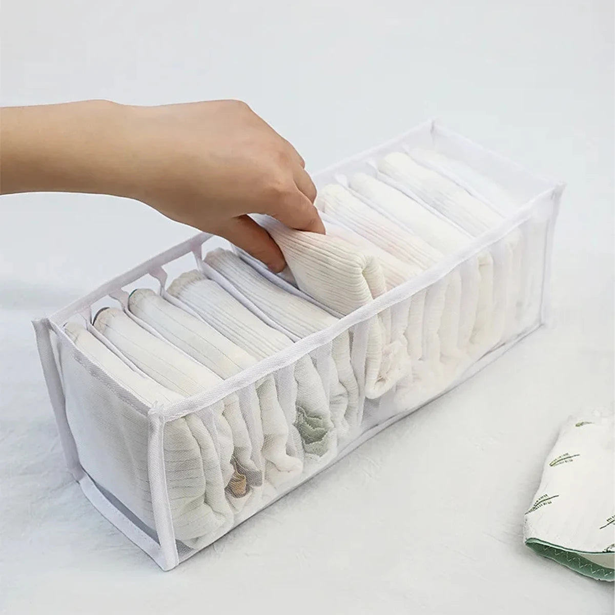 Foldable Underwear Drawer Organizer Box with 11 Compartments for Closet Storage