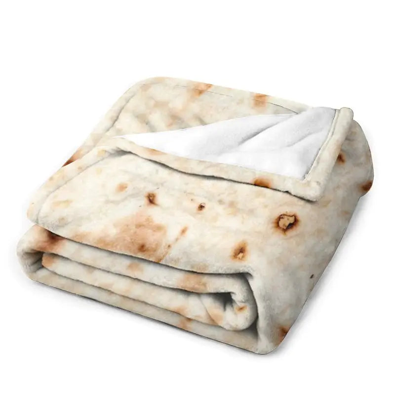 Soft Warm Mexican Tortilla Print Flannel Blanket for Couch Sofa Bed Camping
