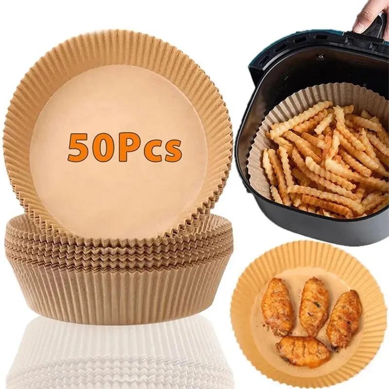 Disposable Non-Stick Air Fryer Baking Liners - Bulk Pack of 50 or 100