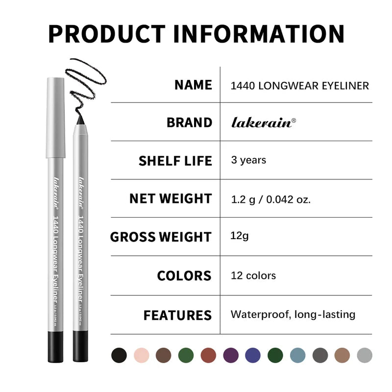 Waterproof Eyeliner Pen - Smudge-Proof, Quick-Drying, Long-Lasting for Precise Eye Makeup