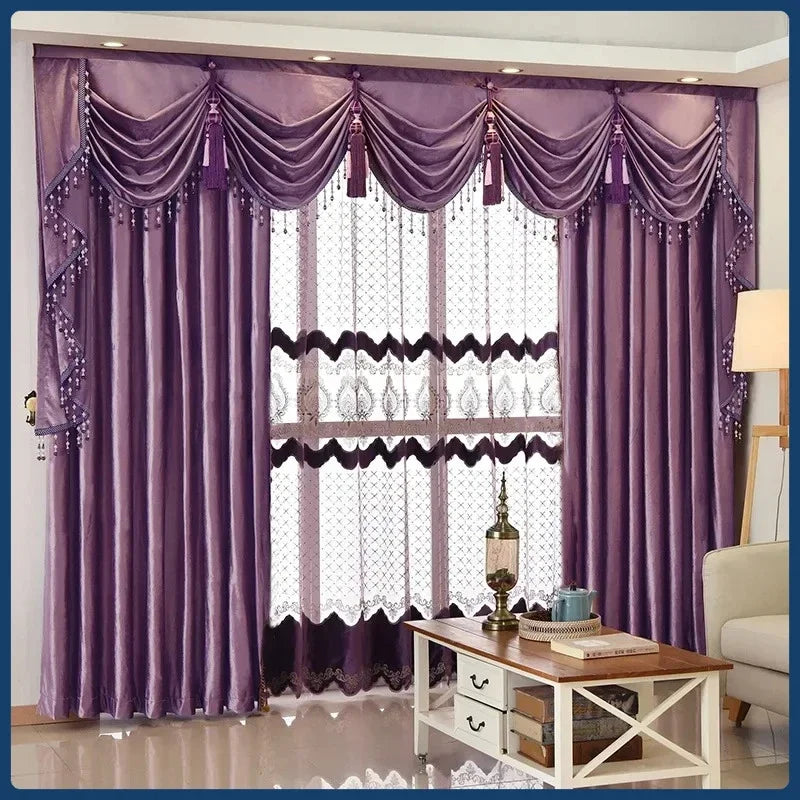 Luxurious European Style Velvet Curtains for Living Room & Bedroom - Custom Sizes
