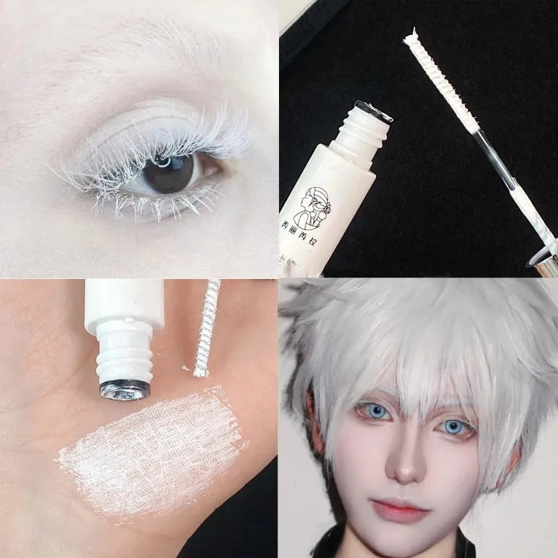 White Waterproof Mascara & Eyebrow Tint - Long-Wearing, Curling, Fast Drying