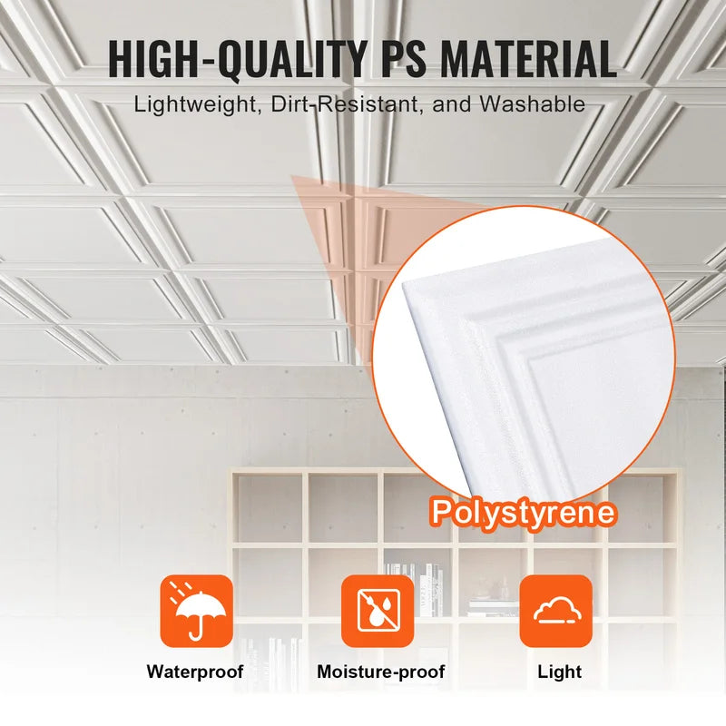 Drop Ceiling Tiles 20x20 Inch Polystyrene Sheet for Home Office Renovation