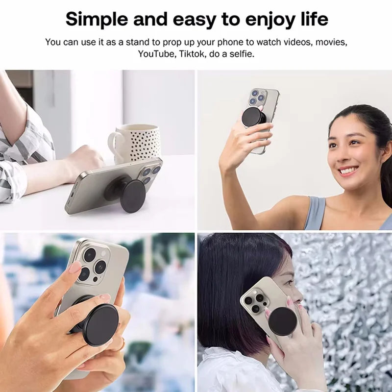 Magnetic Folding Phone Grip Holder Stand for iPhone Samsung - Support & Support Ring