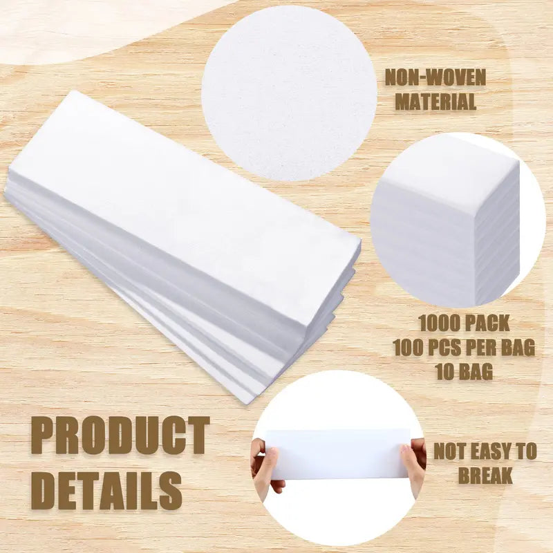 Waxing Body and Facial Hair Removal Strips - Soft Non-Woven Paper, Multiple Colors