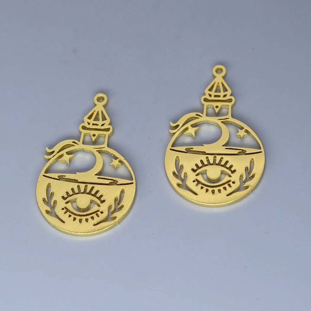 Halloween Charm Pendant Set for Jewelry Making - 3 Pcs Stainless Steel DIY Craft Jewelry Findings