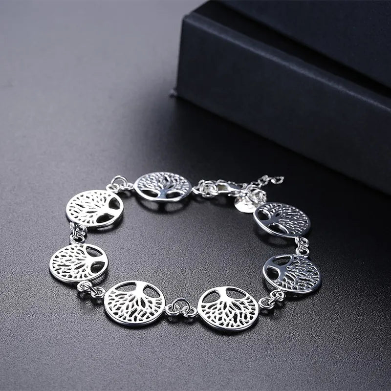 Sterling Silver Tree of Life Jewelry Set with Necklaces and Bracelets for Women