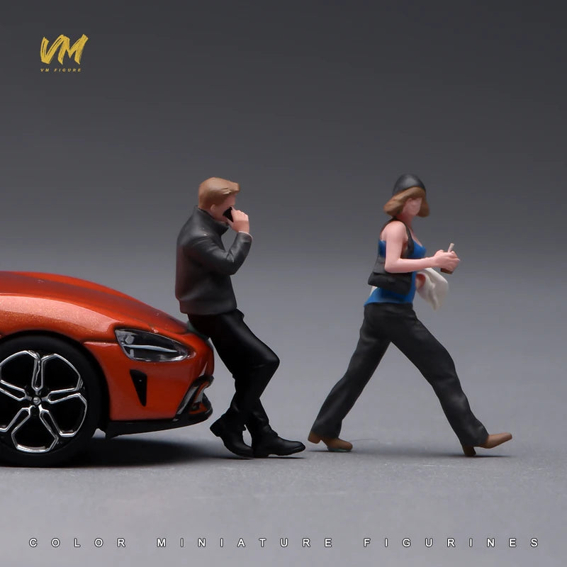 Miniature Male Female Street Scene Model Figures for Vehicle Decoration and Collectibles