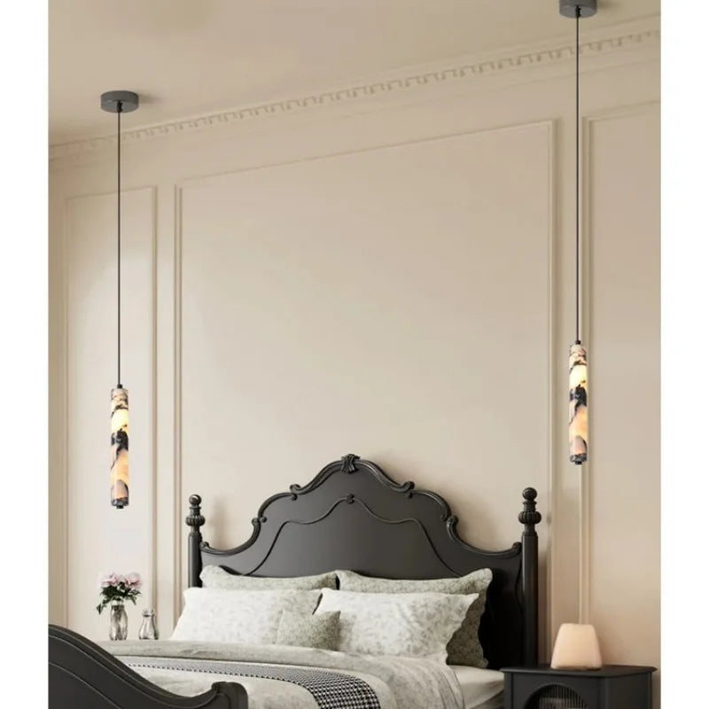 Modern French Marble Pendant Light Chandelier for Bedroom Living Room Office