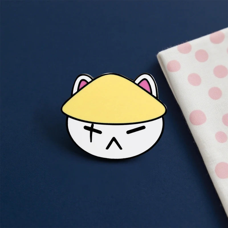 Cat Enamel Pin Badge - Cute Cartoon Music Lover Accessory