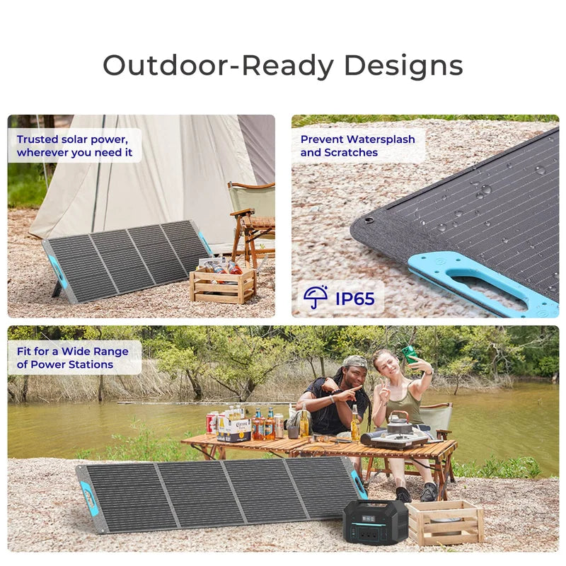 200W Portable Solar Panel with Waterproof Foldable Design for RV Camping and Power Backup