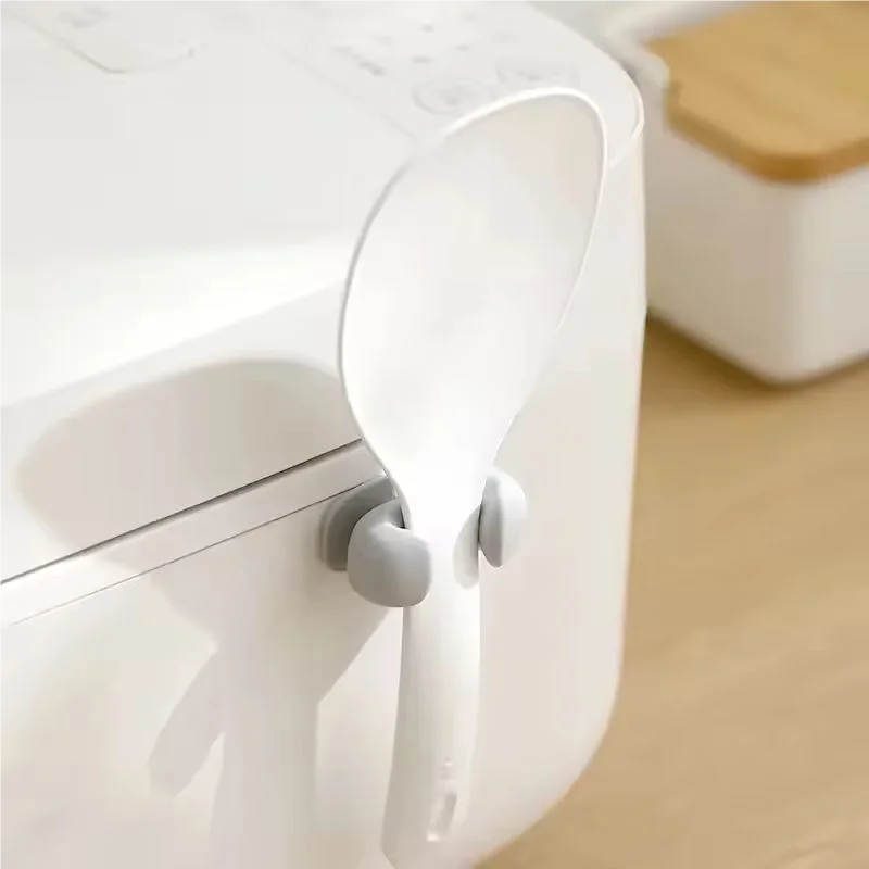 Silicone Rice Spoon Holder Wall-Mounted Heat-Resistant Kitchen Organizer