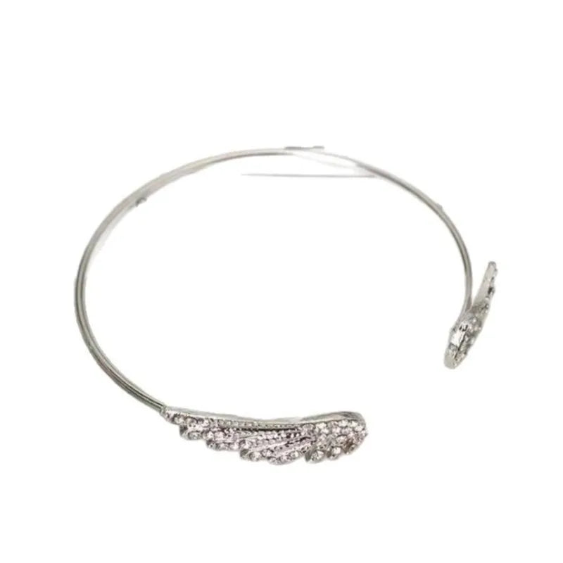 Angel Wings Bracelet for Women Adjustable Silver Feather Jewelry Gift