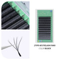 Premade Volume Eyelash Extensions - 4D5D W Style Lash Fans, Natural Soft Light, Multiple Variants